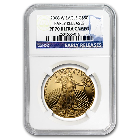 2008-W 1 oz Proof Gold American Eagle PF-70 NGC (ER) 2008-W 1 oz Proof Gold American Eagle PF-70 NGC (ER)